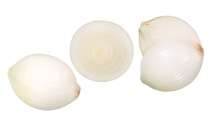 White onion whole and halved, top