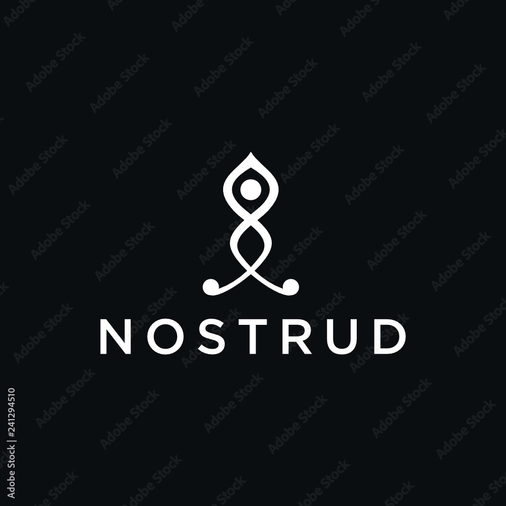Poster abstract premium linear vector logotype. motion wave flow logo symbol. elegant flower - vector