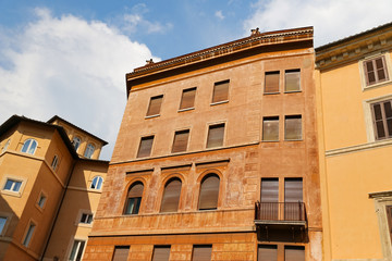 Facade of a Building in Rome, Italy