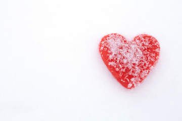 hearts on the snow