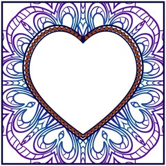 Lace Heart With Flower. Luxury Design For Invitations, Cards. Vector Illustration.