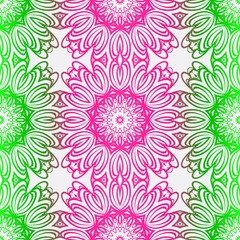 Fototapeta na wymiar Seamless Geometrical Floral Texture. Vector Illustration. For Design, Wallpaper, Fashion, Print. Neon Color