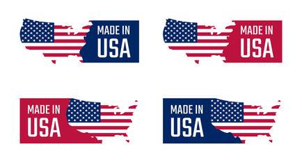 made in the usa labels set, american product emblem