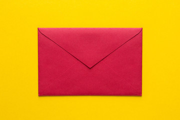 Red paper envelope. Red paper envelope on a yellow background.