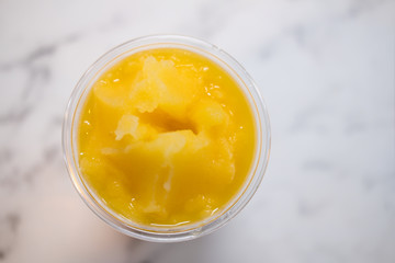 Orange fruit smoothies. Drink on a healthy summer vacation