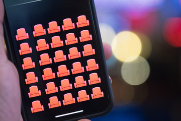 Using mobile smart phone buy cinema tickets © Dontree
