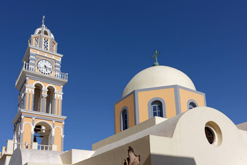 Fototapeta premium Cathédrale, Thira, Ile de Santorin, Cyclades, Grèce