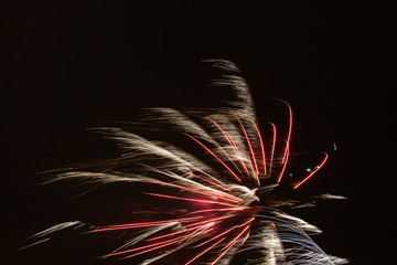 Amazing and beautiful fireworks on dark background