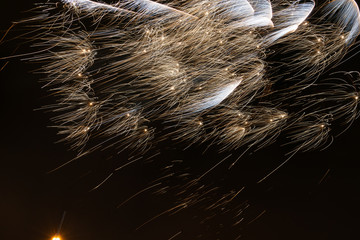 Amazing and beautiful fireworks on dark background
