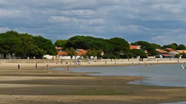 Andernos les Bains, Gironde, Arcachon bay, France. The beach in the Arcachon bay