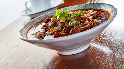 Chinese Sichuan cuisine spicy duck blood