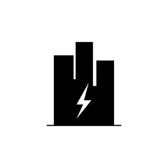 building, lightning icon on white background. Can be used for web, logo, mobile app, UI, UX