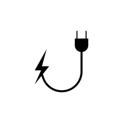 socket, lightning icon on white background. Can be used for web, logo, mobile app, UI, UX