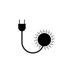 socket, sun icon on white background. Can be used for web, logo, mobile app, UI, UX