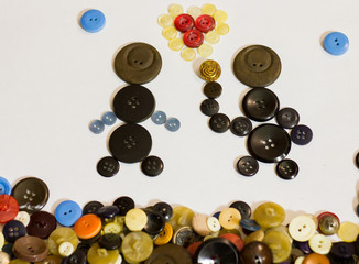 buttons on white background