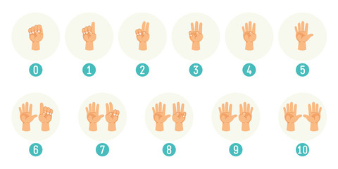 Vector Illustration Of Counting Hand