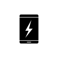 smartphone, lightning, energy icon on white background. Can be used for web, logo, mobile app, UI, UX