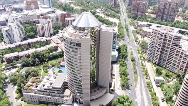 Aerial view of a city and buildings