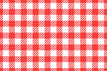 Vector Wide Seamless pattern. Cell background red color fashion cloth cage. Abstract checkered backdrop on white.