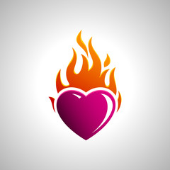 Burning Heart Vector Image