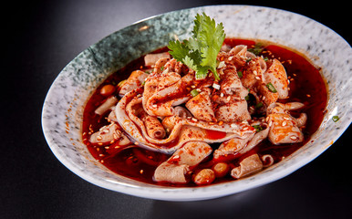 Chinese Sichuan cuisine, spicy duck intestines