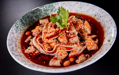 Chinese Sichuan cuisine, spicy duck intestines