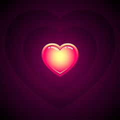 Heart Wave Vector Image