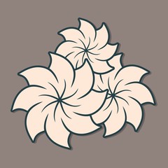 Flower icon  isolated on dark background. Vector illustration