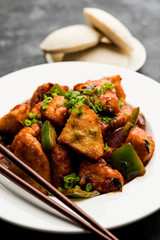 Schezwan Idli or manchurian Idly, tasty indo-chinese recipe. selective focus