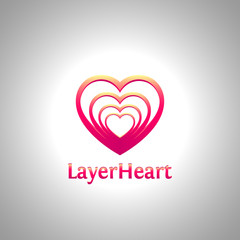 Layer Heart Logo Vector