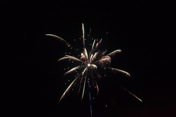 New Year beautiful fireworks background.