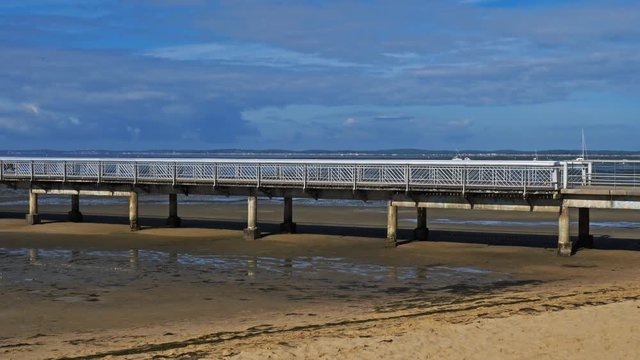 Andernos les Bains, Gironde, Arcachon bay, France. The pier of Andernos-les-Bains is the longest of the basin with its 232 meters.It  was built in 1926.