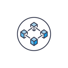 Naklejka premium Modern blockchain in circle vector icon or design element on white background