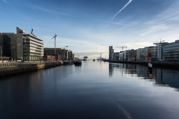 View towards the harbor of Dublin.