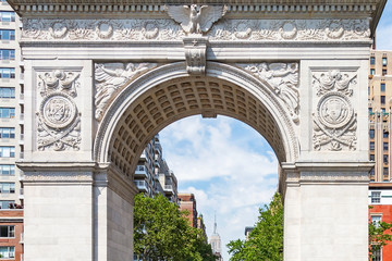 Fototapeta premium Details of Washington Square Arch in New York, USA