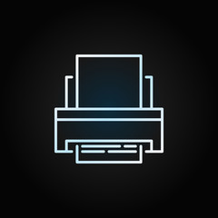 Printer vector creative outline icon or logo element on dark background