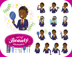 flat type Short hair businessman black_beauty