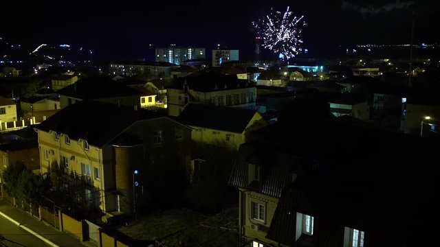 Fireworks over beauty night city