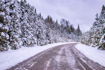 Obraz premium Winter comes to Sault Ste Marie Michigan