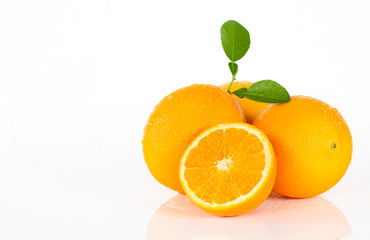 Fototapeta na wymiar Valencia oranges on white background