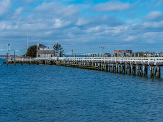 Fototapeta na wymiar View from scenic Ocean Drive in Newport