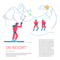 Banner template for Mountain Ski Resort. 