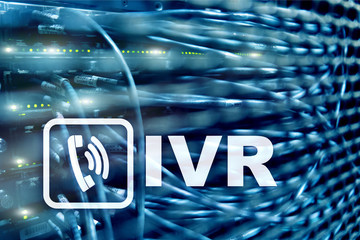 IVR Interactive voice response communication concept. servers data center