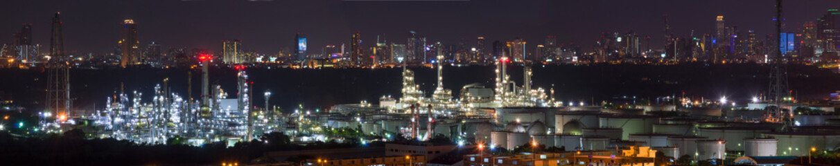 Fototapeta na wymiar Oil Refinery backdrop City
