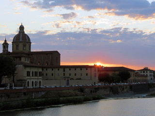 Fototapeta na wymiar Italy, Tuscany, Florence, sunset over one of the most beautiful cities of Europe