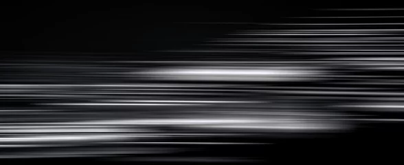 Foto op Plexiglas Abstracte lichtsporen in het donker, bewegingsonscherpte-effect © Roberto Sorin