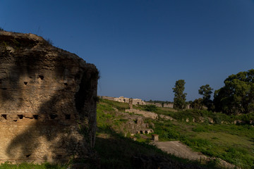 ancient Nikopolis in preveza greece paleochristian church in the castle of Nikolopils culumns mosaics