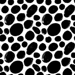 Seamless pattern with blots, circles and ovals. Simple vector geometric texture. 