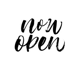 Now open phrase. Vector hand drawn brush style modern calligraphy.
