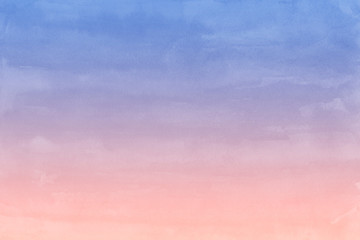 Colorful watercolor ombre leaks and splashes texture on white watercolor paper background. Natural organic shapes and design.